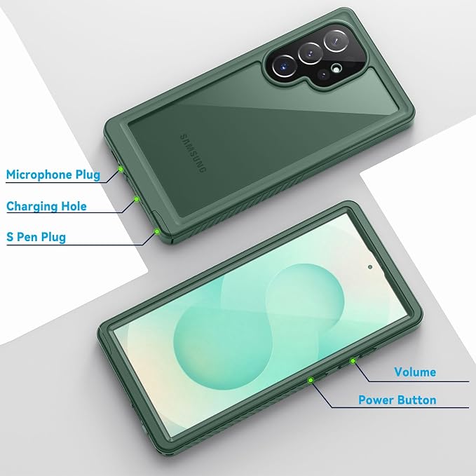 Lanhiem for Samsung Galaxy S25 Ultra Case, IP68 Waterproof Dustproof, Built-in - Image 6