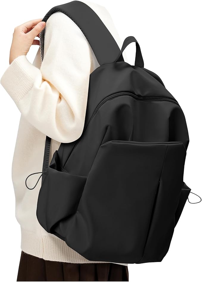 SEAFEW Black Backpack for School, High School Bookbag Back Pack for Teens Girls by SEAFEW