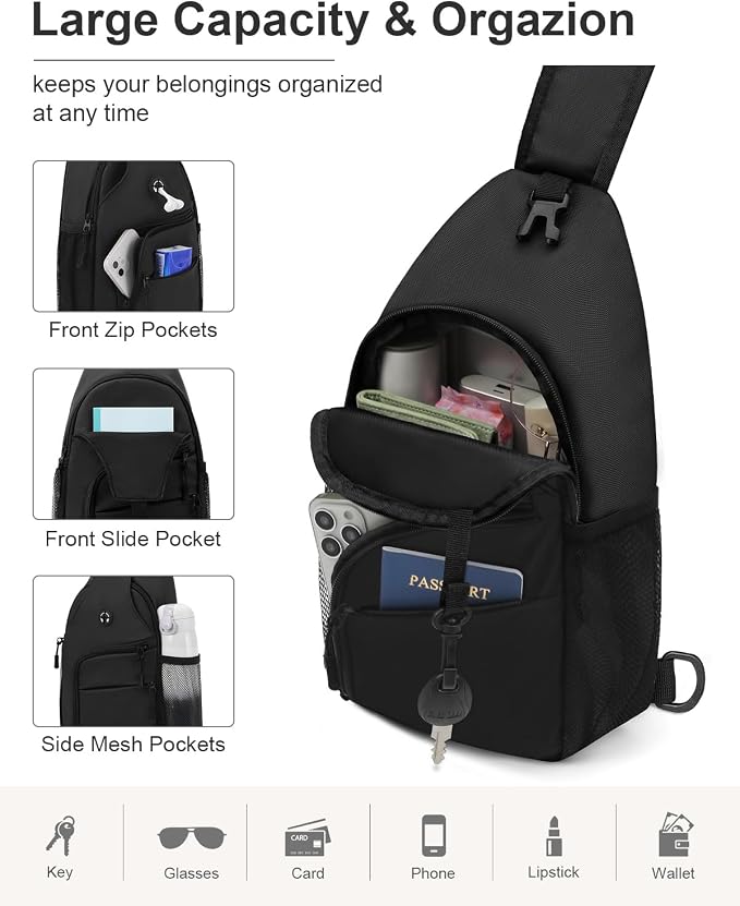 Pritent Crossbody Bags for Women Man Waterproof Sling Bag Backpack Trendy - Image 3