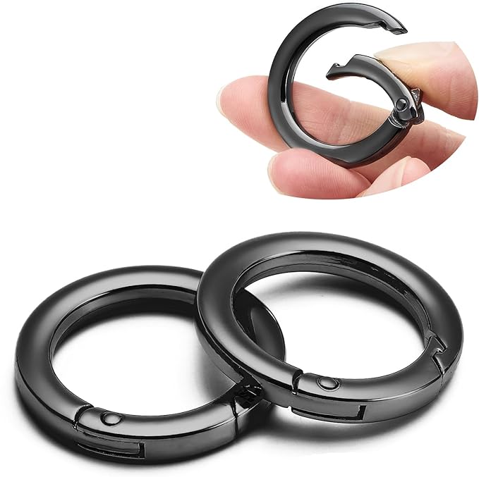 DEVPSISR 4pcs Flat Trigger Spring O Rings, Metal Keychain Ring Round Carabiner by DEVPSISR
