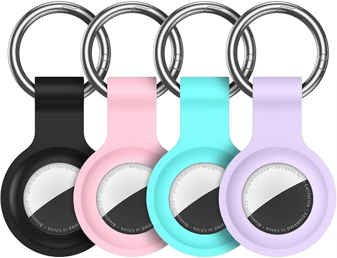 Compatible with AirTag Holder Case Keychain 4 Pack, by HATALKIN