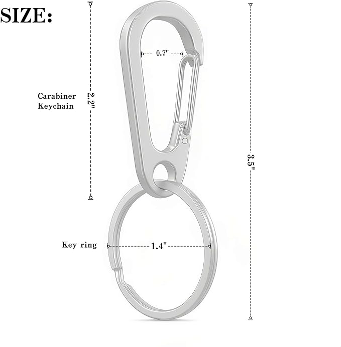 Stainless Steel Carabiner Keychain, Quick Release Heavy Duty Key Clip - Image 5