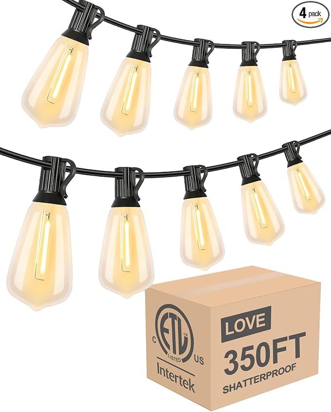 Lightdot 350FT Outdoor String Lights, LED Bistro String Lights by LightdotLighting