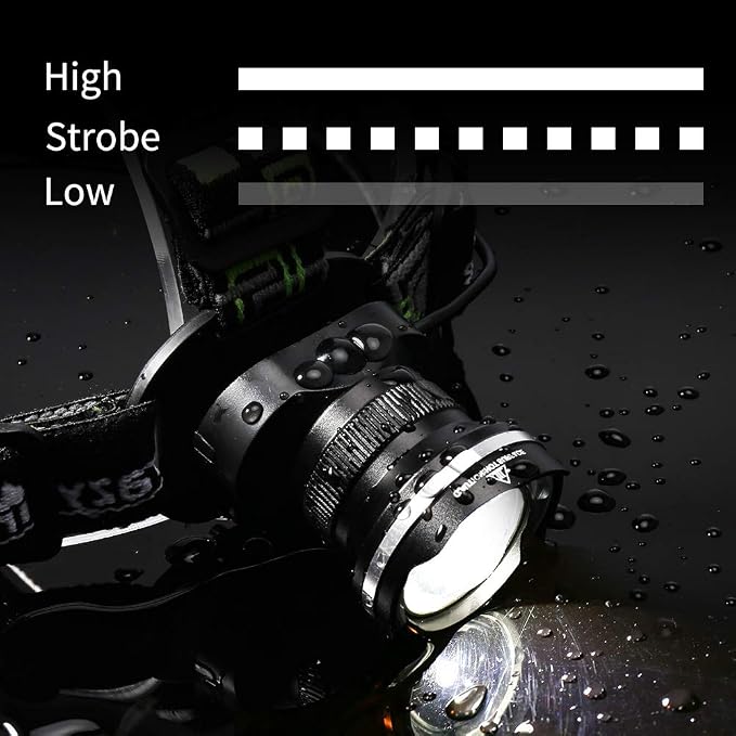 LED Headlamp, Super Bright Headlamp Headlight Flashlight, 3 Modes Zoomable - Image 3