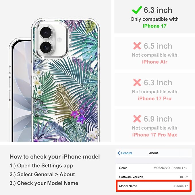 MOSNOVO for iPhone 17 Case | Military Grade 6.6ft Drop Tested | Camera Control - Image 2