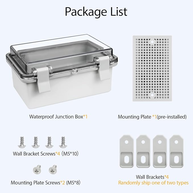 ABS Plastic Dustproof Waterproof IP65 Junction Box Hinged Shell Universal - Image 7