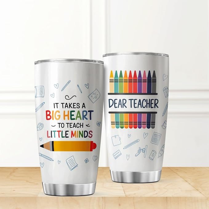 CUBICER Colorful Crayon Teacher Quote Design 20 Oz Tumbler - Image 2