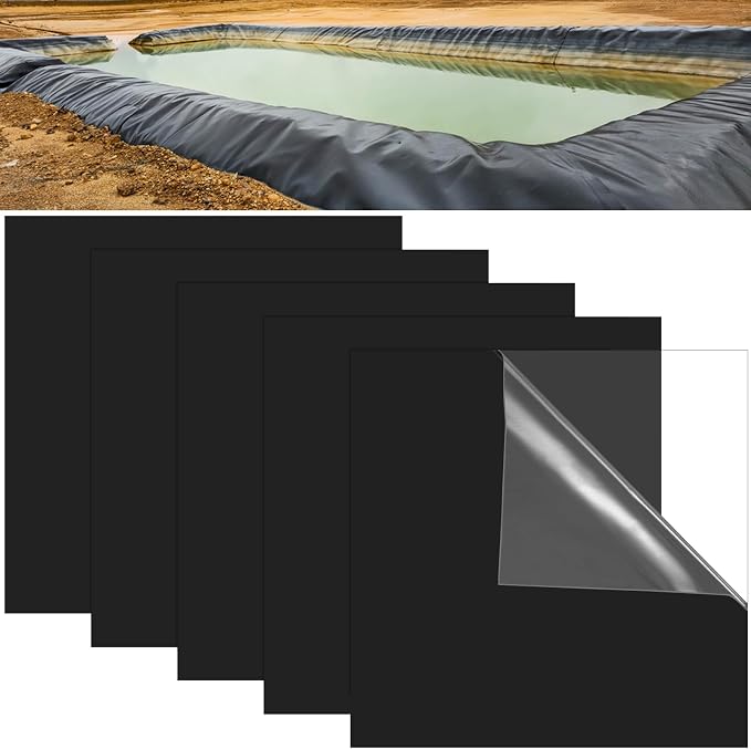5 Pcs 8 x 8 Inches Pond Liner Repair Patch Self-Adhesive EPDM Liner Repair by Sibosen