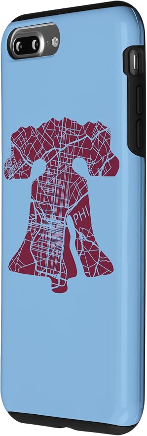 Philadelphia Street Map Liberty Bell Vintage Maroon Philly Case - Image 2