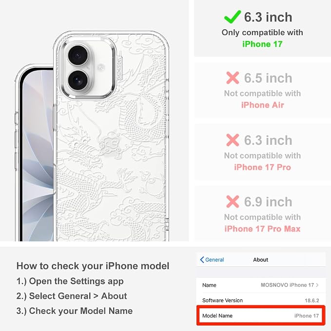 MOSNOVO for iPhone 17 Case | Military Grade 6.6ft Drop Tested | Camera Control - Image 2