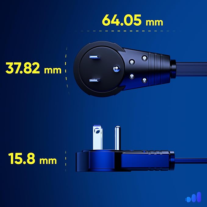Maximm Cable 3 Ft 360° Rotating Flat Plug Extension Cord/Wire, 16 AWG Multi 3 - Image 4
