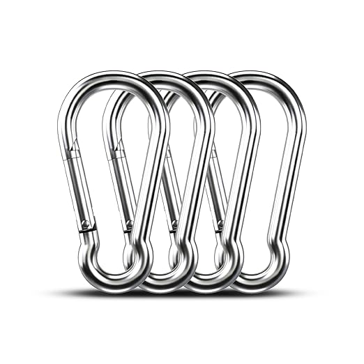 Large Carabiner Clip Hooks, 304 Stainless Steel Spring Snap Hook Fits Camping by KINLINK
