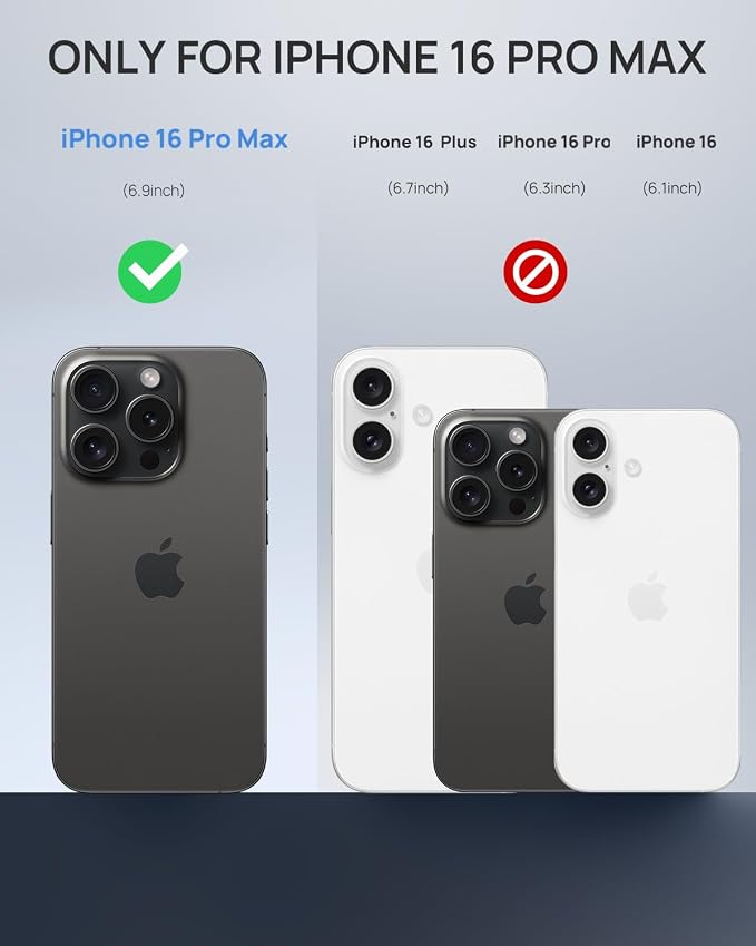 Lanhiem Magnetic for iPhone 16 Pro Max Case, Built-in Privacy Screen Protector - Image 9