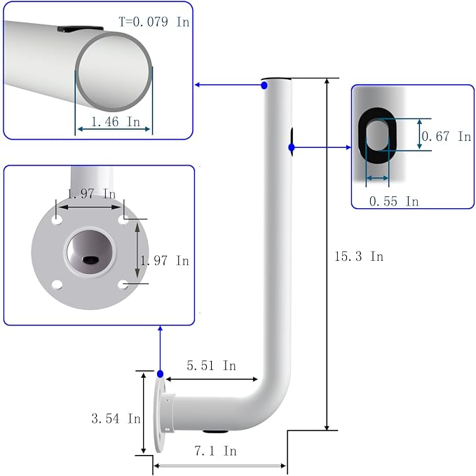 Pole Mount, Electronics Pole for Outside Home Antenna Installation, 15inch - Image 3