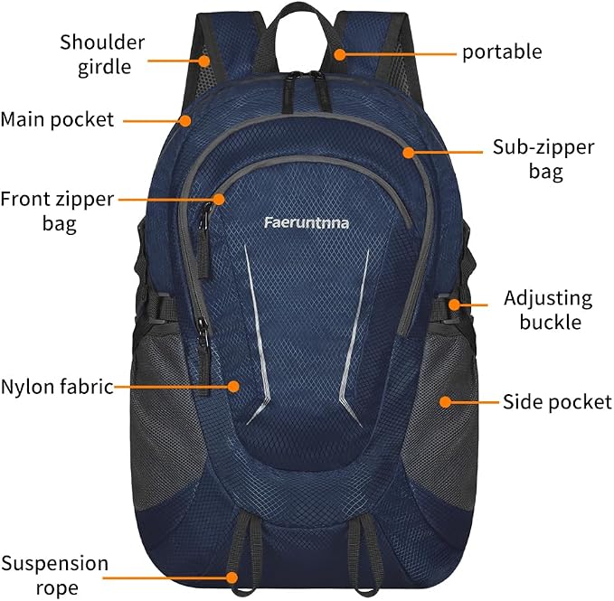 30L Large capacity Lightweight Packable Foldable Backpack，women and men Hiking - Image 6