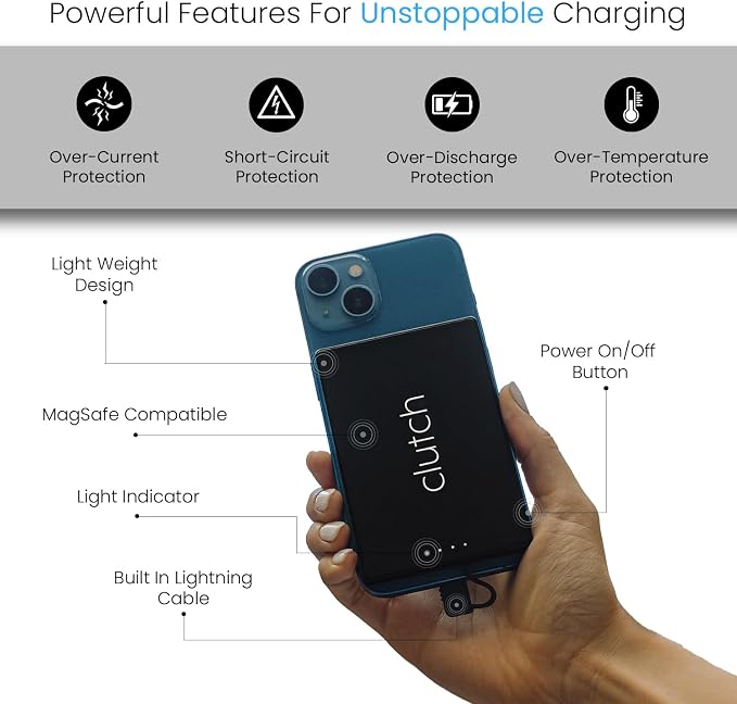 Clutch Pro – World's Thinnest iPhone Charger – Portable Power Bank 5000mAh – - Image 4