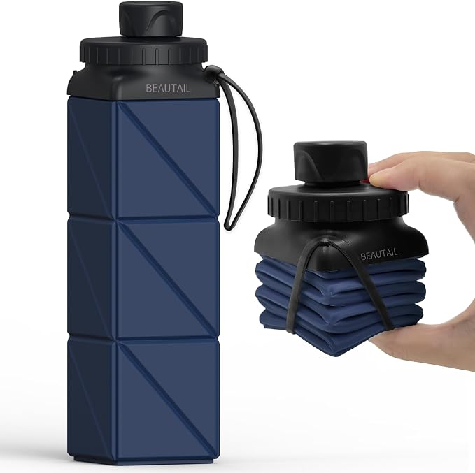 BEAUTAIL Collapsible Water Bottles, Silicone Foldable Water Bottle 610ml by BEAUTAIL