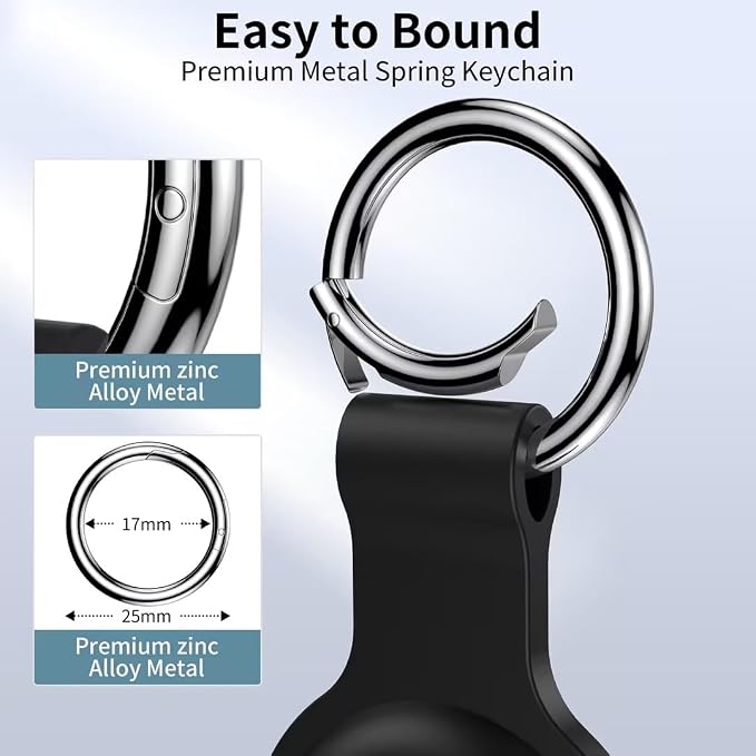 Compatible with AirTag Holder Case Keychain 4 Pack, - Image 4