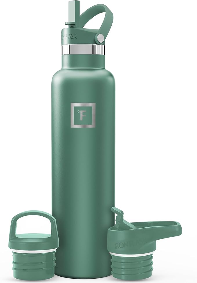 IRON °FLASK Camping & Hiking Hydration Flask - 24 oz Sage by IronFlask