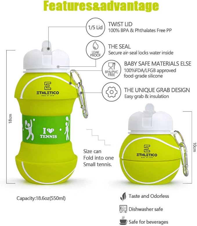 Collapsible Water Bottles with Carabiner Food Grade Sports Water Bottle - Image 7
