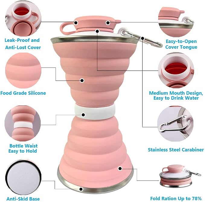 Collapsible Water Bottle, Camping Cup - Image 7