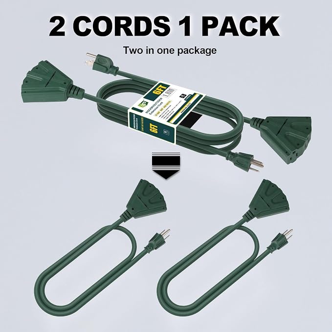 EP 2 Pack 6 Ft Outdoor Extension Cord - Image 3