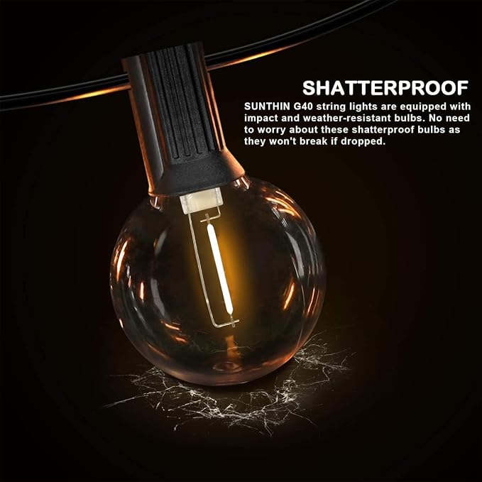 SUNTHIN Globe Outdoor String Lights, 27FT Patio Lights - Image 5
