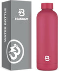 Insulated Water Bottle with Lid, 25 oz Reusable Leak-Proof Metal Stainless by TSAKBAM