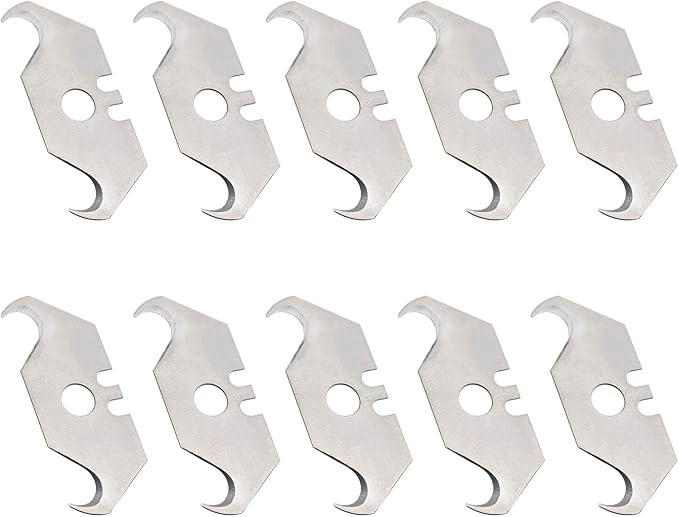 TAODAN 10PCS 1.92x0.74x0.23inch Multipurpose Carbon Steel Hook Shaped Blade by TAODAN