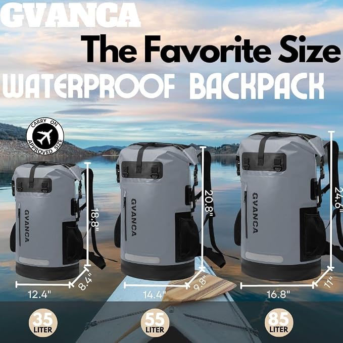 Waterproof Roll Top Kayak Dry Backpack, Floating Outdoor Dry Sack Boating - Image 4
