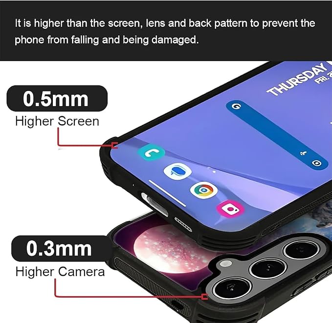 for Samsung Galaxy S24 S25 Plus Case, Star Two Wolfs Howling Pattern Graphic - Image 4