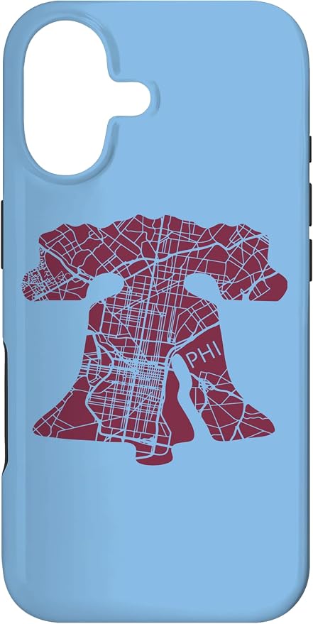 Philadelphia Street Map Liberty Bell Vintage Maroon Philly Case by Unknown