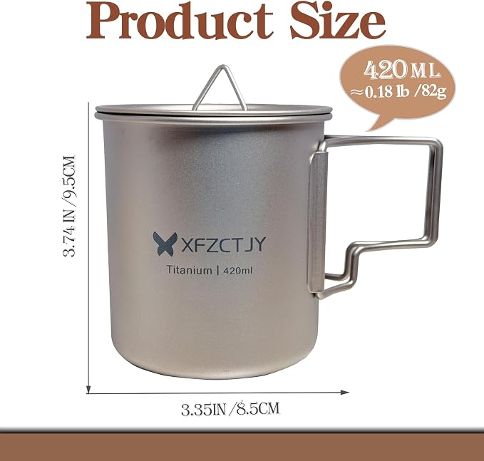 420ml Ultralight Titanium Tea Cup Coffee Mug - Image 2