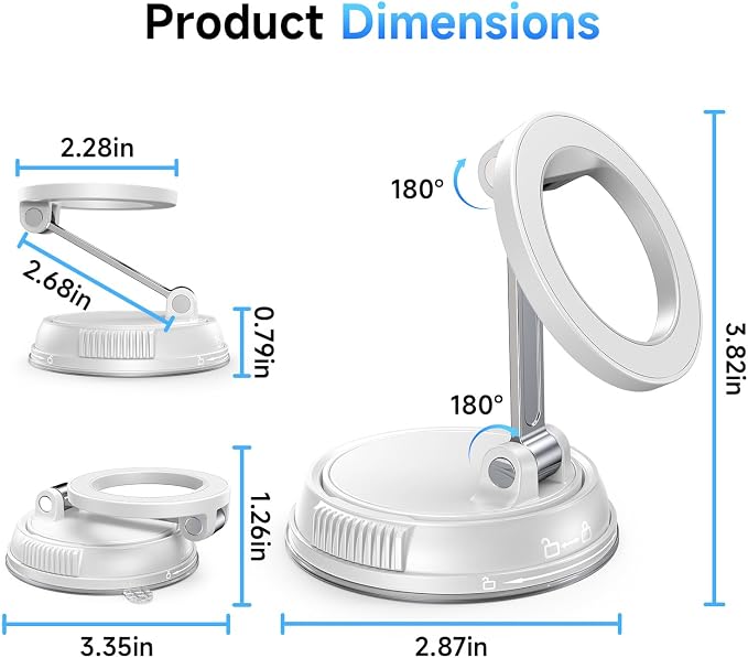 ANDERY Car Phone Holder for Magsafe 360° Adjustable Car Phone Mount, Phone - Image 7
