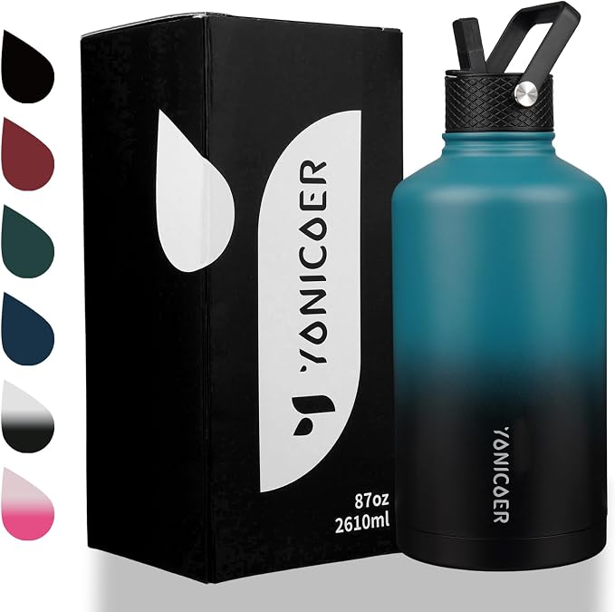 Insulated Water Bottle 87oz, Triple Wall Vacuum Stainless Steel, Leak Proof & - Image 7