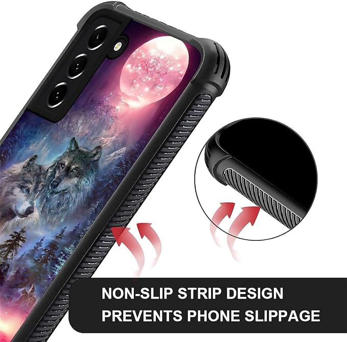 for Samsung Galaxy S21 Plus Case, Star Two Wolfs Howling Pattern Graphic Design - Image 5