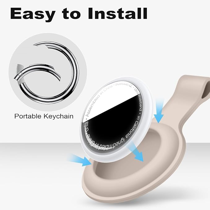Linsaner Case for AirTag 2nd Gen & 1st Gen, Silicone Holder Keychain Key Ring - Image 5