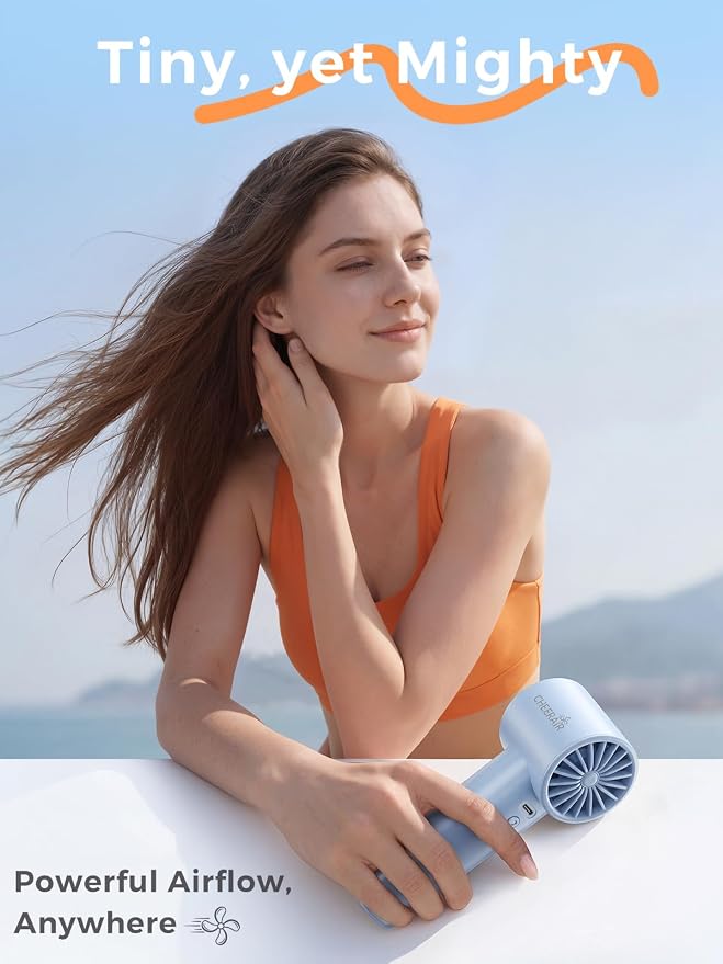 Handheld Portable Fan, 6-Speed Powerful Mini Personal Fan, Rechargeable 5000mAh - Image 2