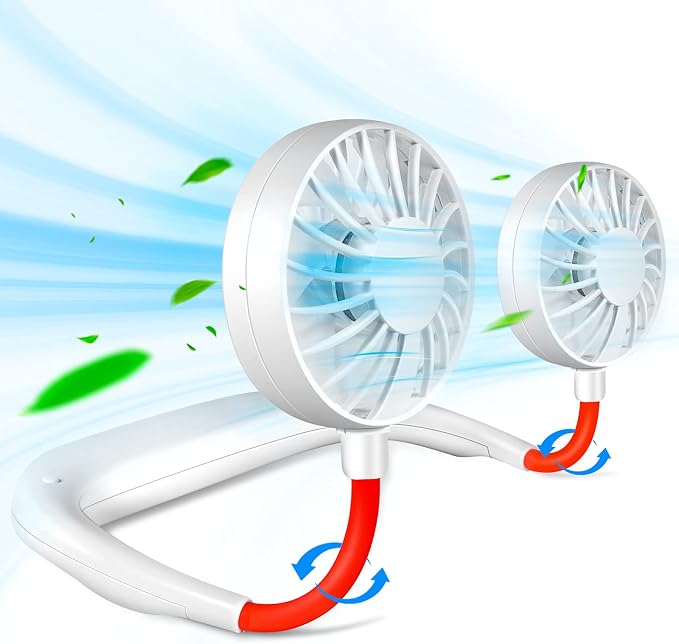 Portable Neck Fan Rechargeable Personal Hand-Free Fan Mini USB Wearable by JUANANIUG
