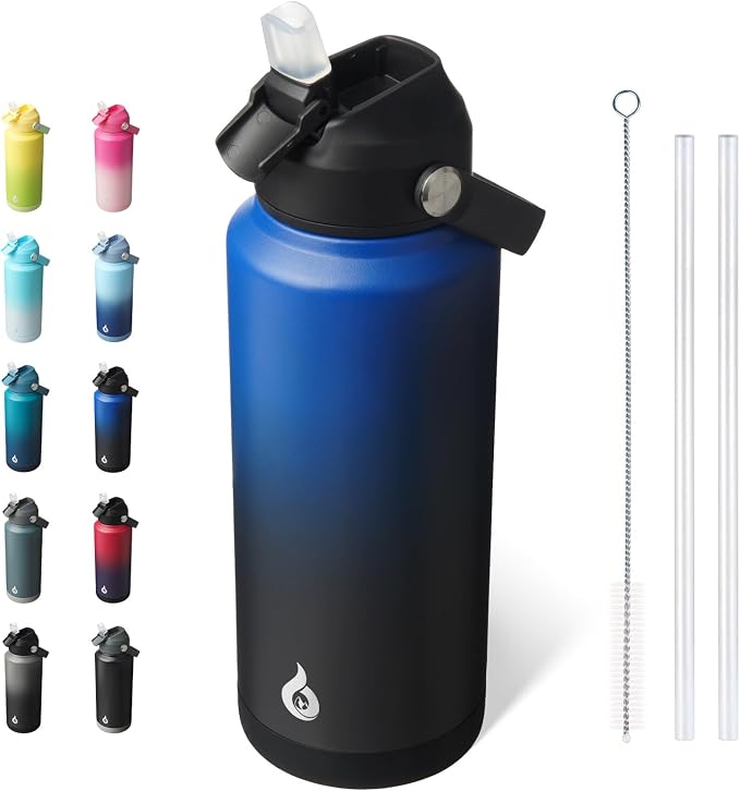 BJPKPK Water Bottle with Straw Lid, 32oz Vacuum Insulated Water Bottles by BJPKPK