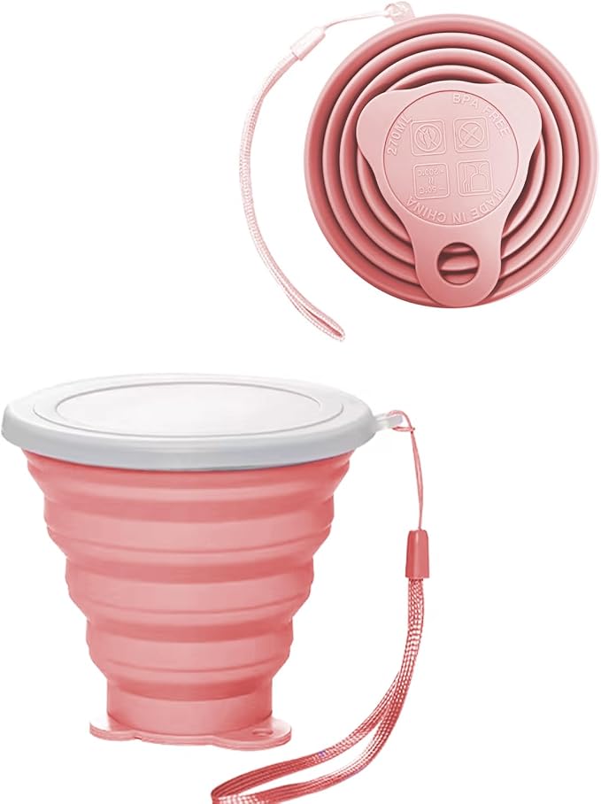 Silicone Collapsible Cups for Camping Travel, Small Portable Backpacking by INTATIKOO