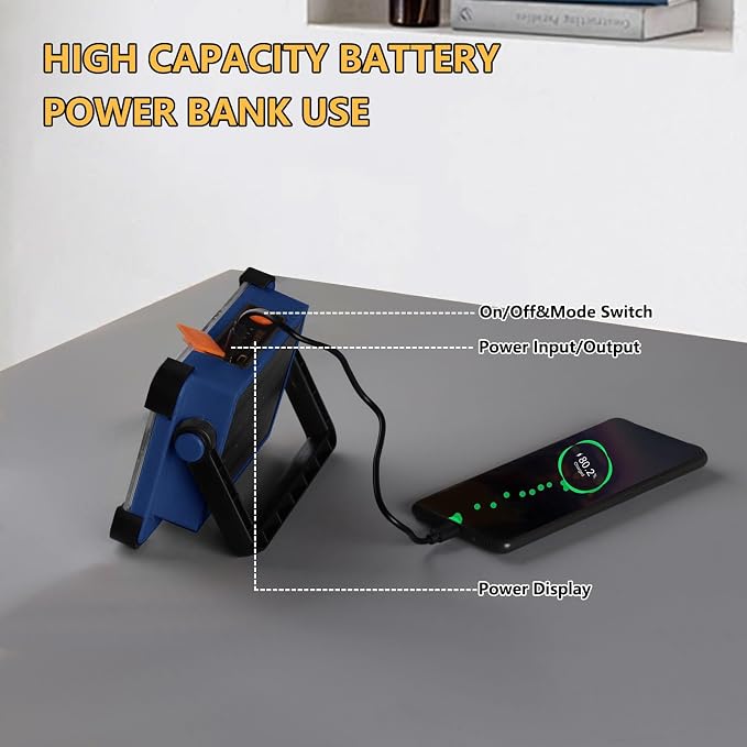 120W Solar Rechargeable Work Light, 144 LED Portable Flood Light - Image 7