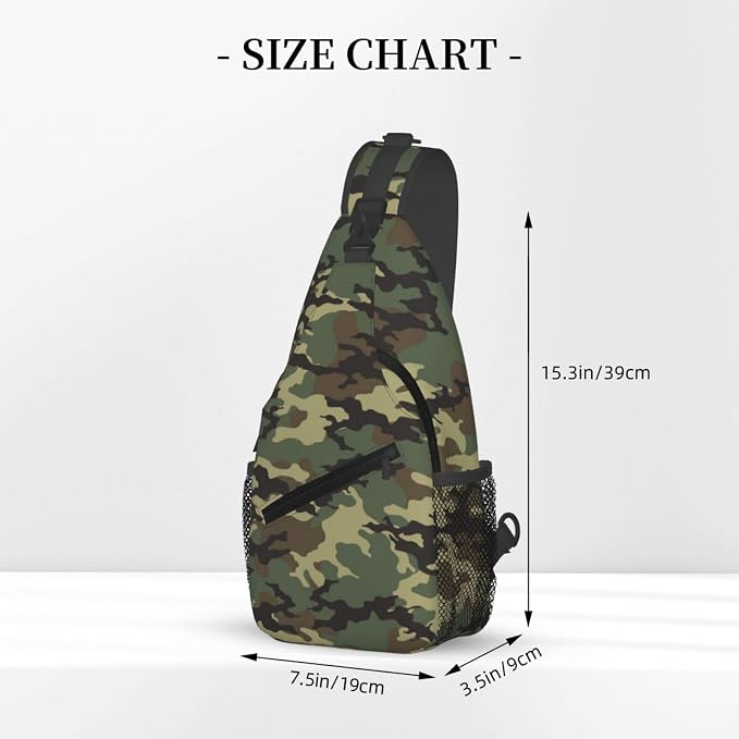 Camo Crossbody Sling Bags for Men Classic Green Brown Black Colors Camouflage - Image 2