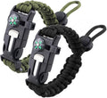 ZHIYE Survival Paracord Bracelet Flint Fire Starter Scraper Compass Wilderness by ZHIYE
