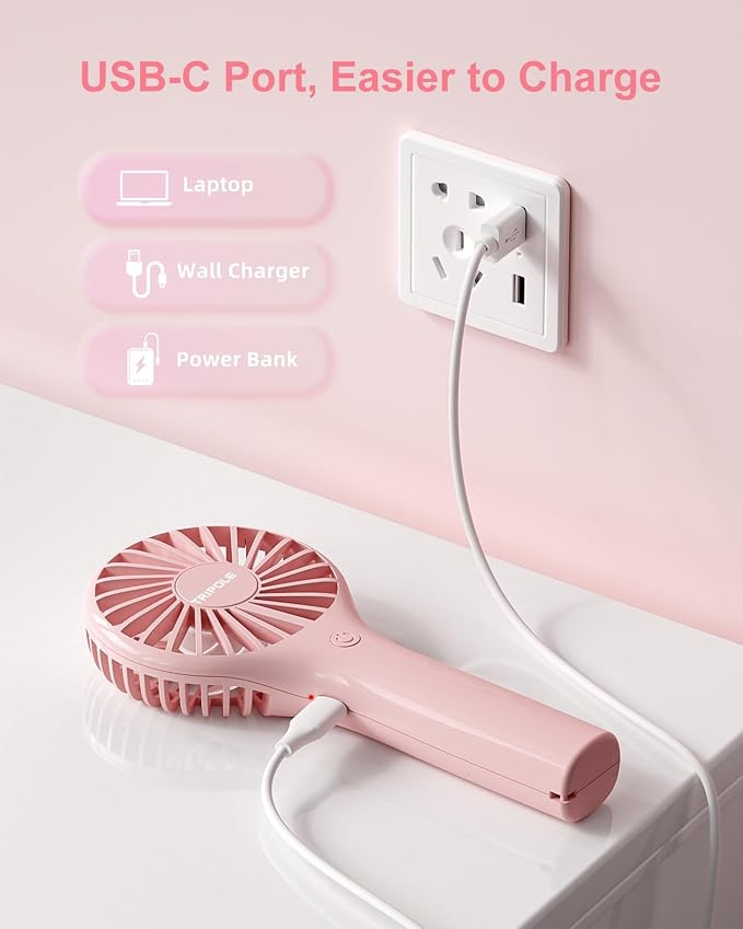 TriPole Portable Handheld Fan Mini Personal Fan 3 Speeds, Powerful Little - Image 5