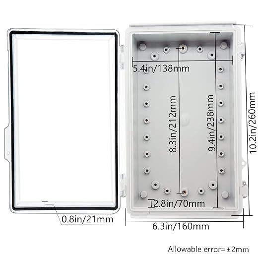 Zulkit Junction Box, IP67 Waterproof Electrical Box Hinged Clear Cover - Image 5
