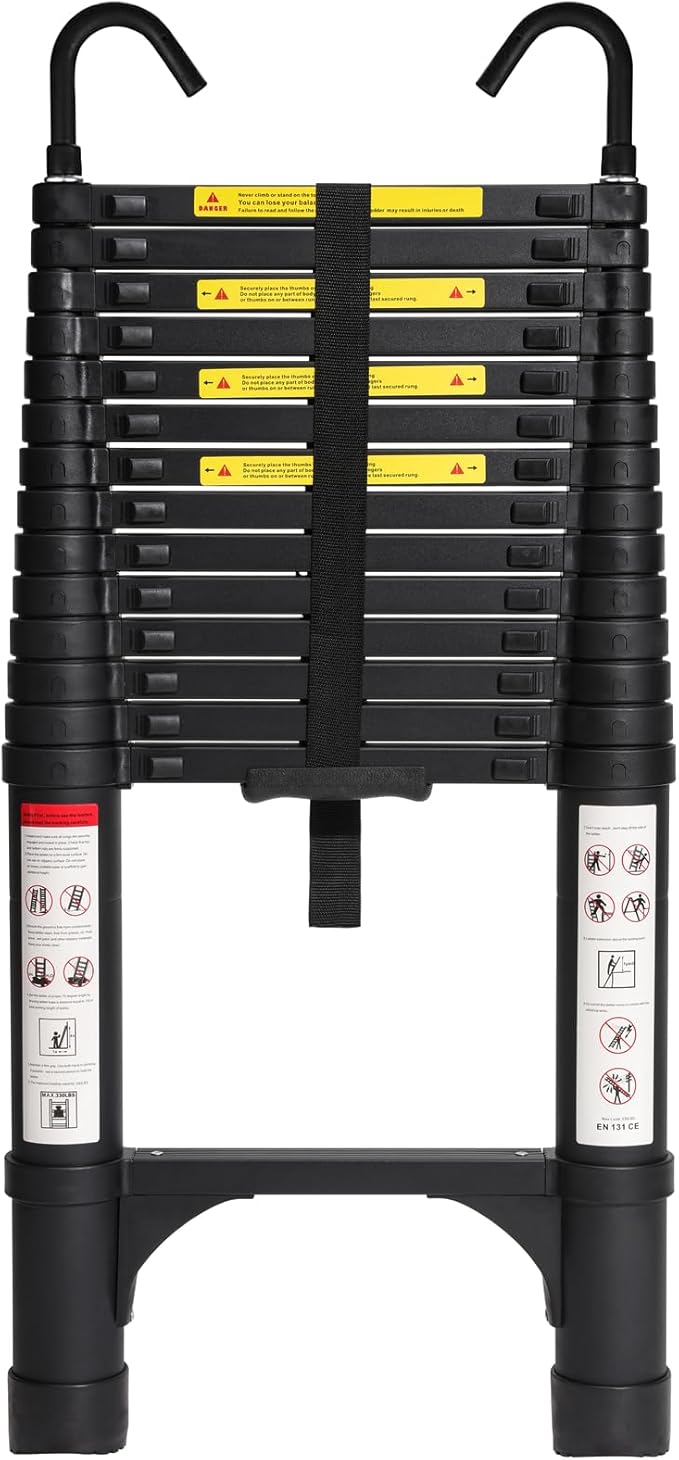 BOCOM 14.5 FT Aluminum Telescoping Ladder by BOCOM