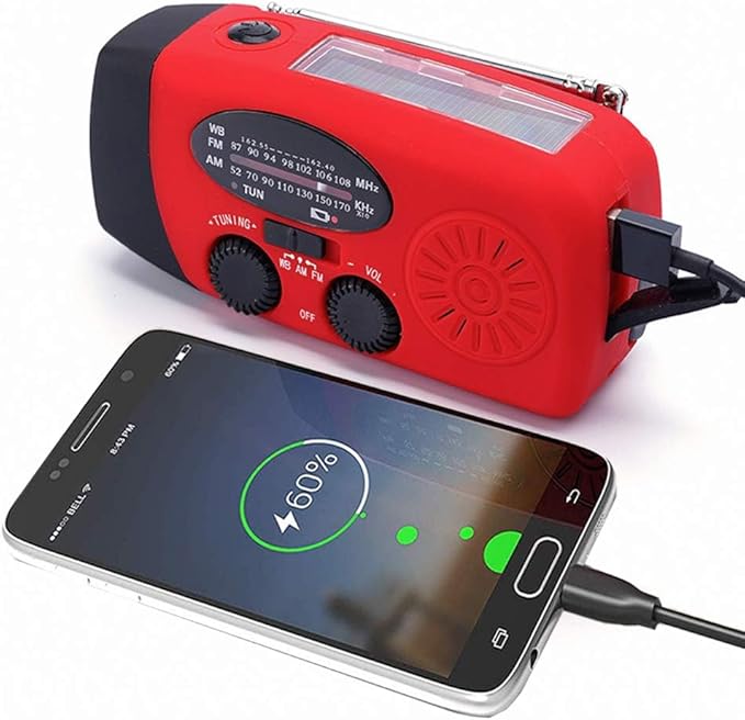 FM/AM/NOAA Weather Radio Hand Crank Self Powered Solar Portable Mini Emergency - Image 3