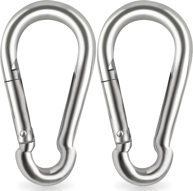 Locking Carabiner Clips, Stainless Steel Spring Snap Hook Locking Carabiner by Acquwistach