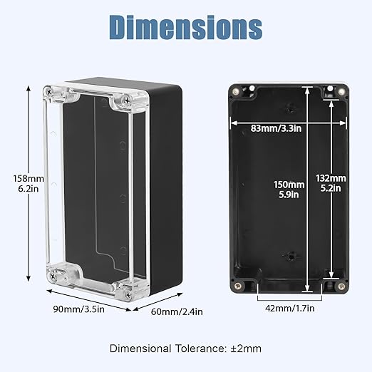 LeMotech Junction Box with Clear Cover IP65 Waterproof Project Box Dustproof - Image 2